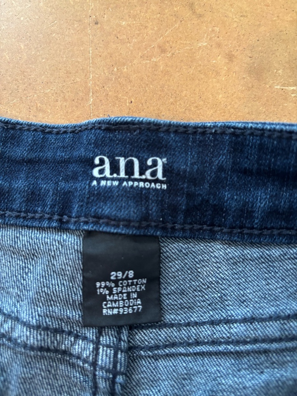 3/$20 a.n.a Dark Blue Roll-Cuff Denim Shorts - Picture 3 of 3